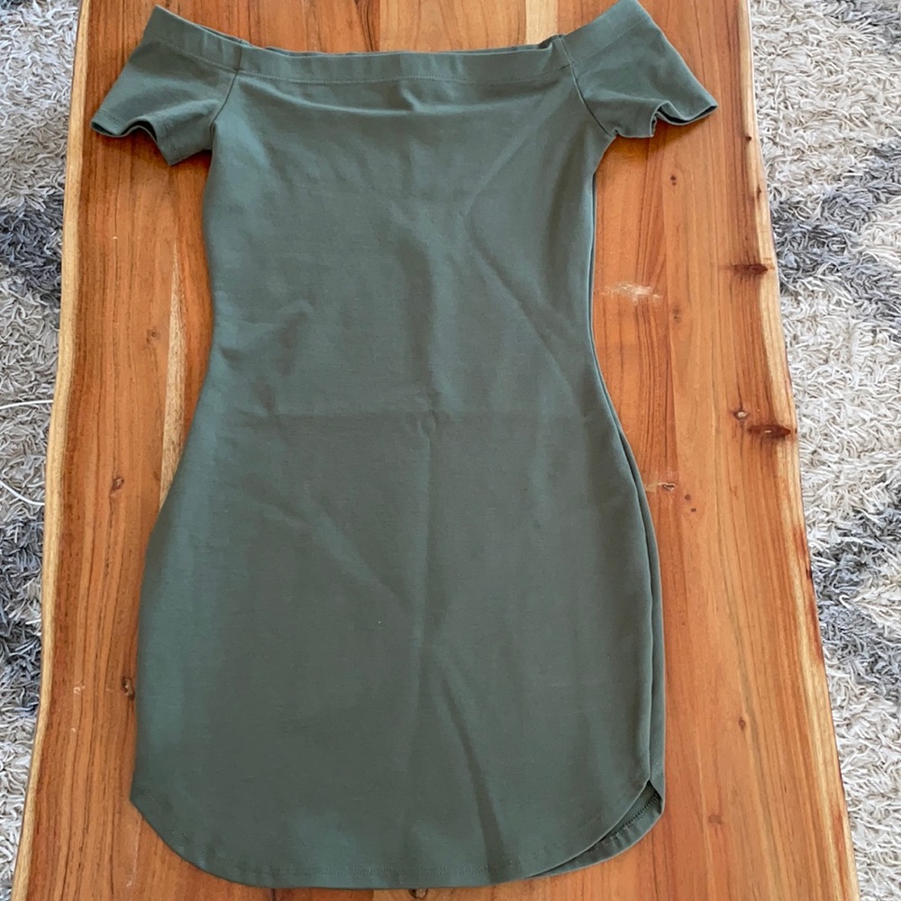 New sage Green off the shoulder dress